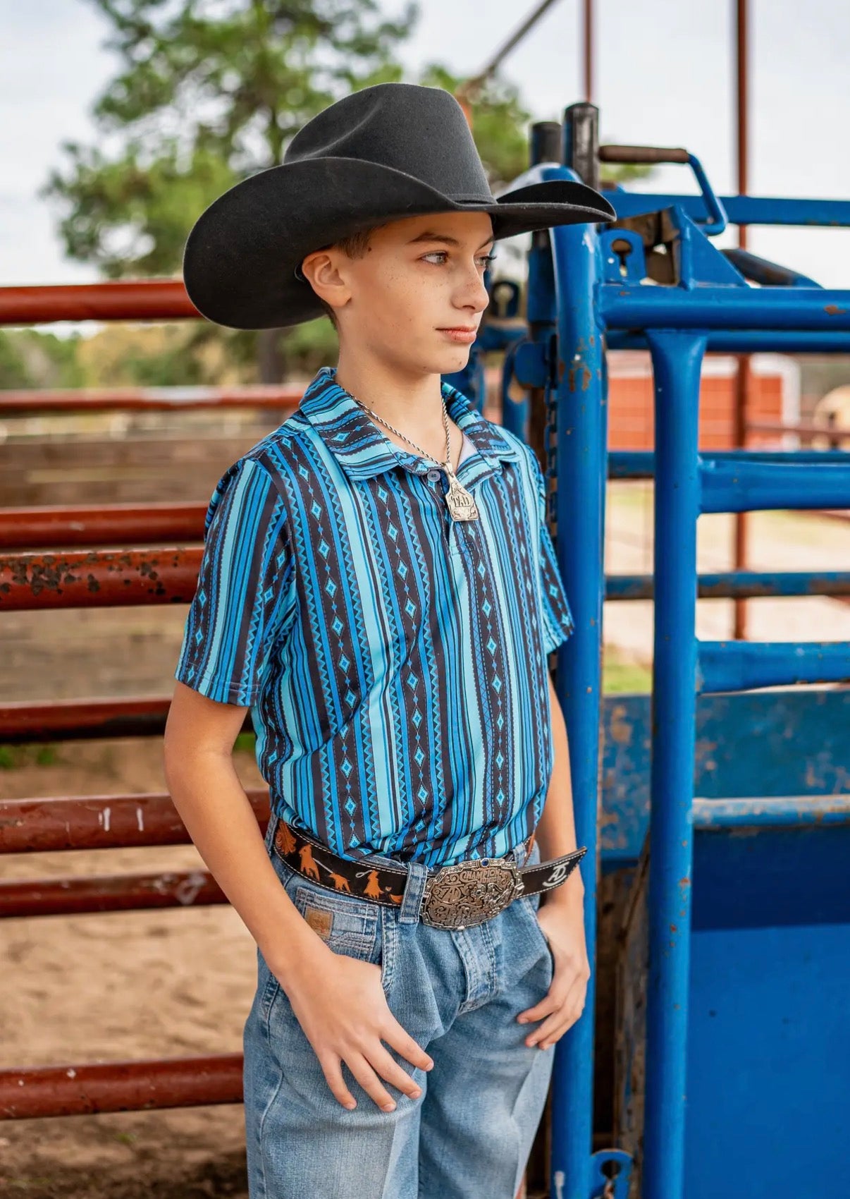 Southwest blue polo