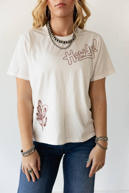 HOWDY  EMBRODIERY TEE