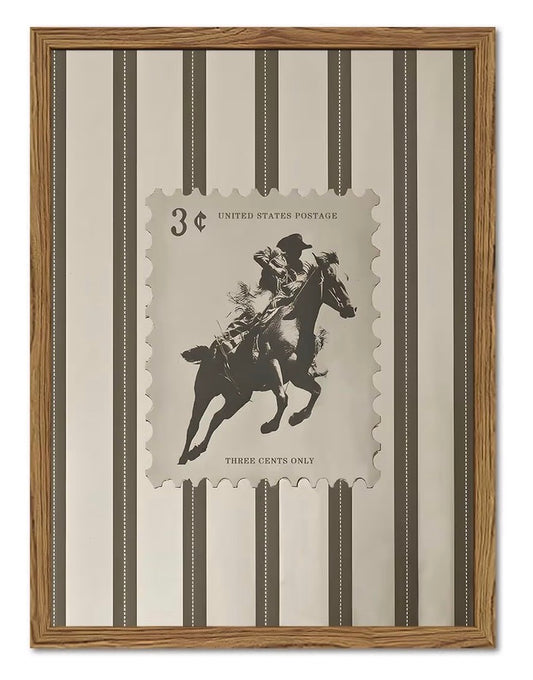 Western postage stamp wall art