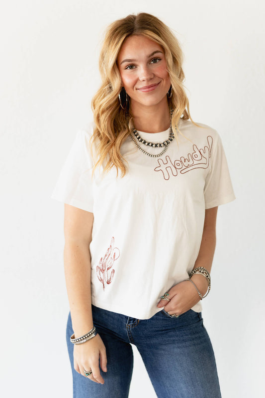 HOWDY  EMBRODIERY TEE