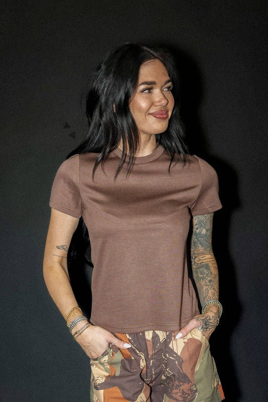 BASIC SNUG TEE *MOCHA